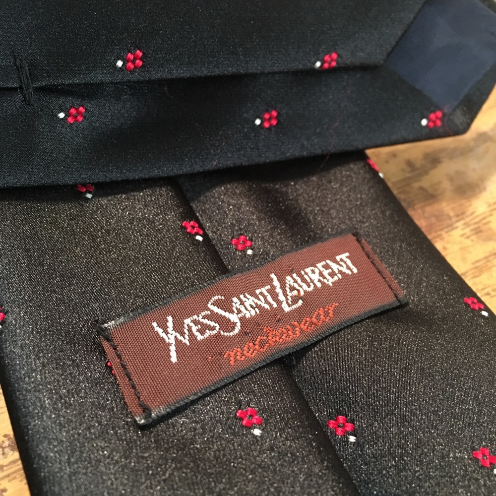Yves Saint Laurent YSL Neckwear Black Mens Tie